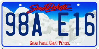 SD license plate 98AE16