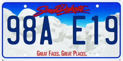 SD license plate 98AE19