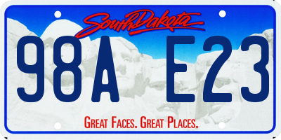 SD license plate 98AE23