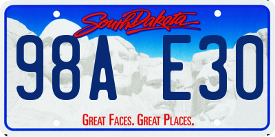 SD license plate 98AE30