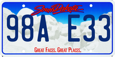 SD license plate 98AE33