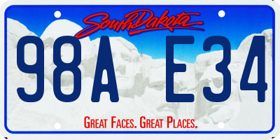 SD license plate 98AE34