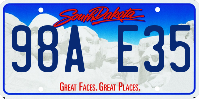 SD license plate 98AE35