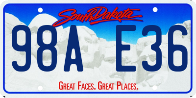 SD license plate 98AE36