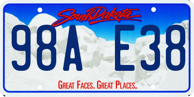SD license plate 98AE38