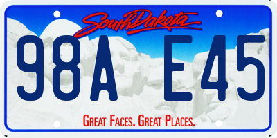 SD license plate 98AE45