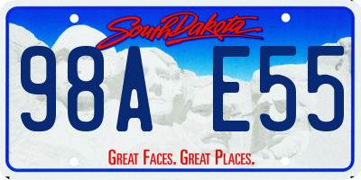 SD license plate 98AE55
