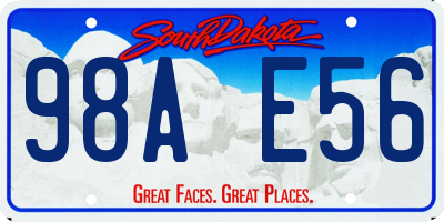 SD license plate 98AE56
