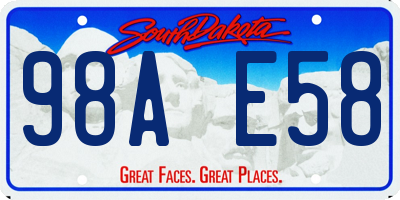 SD license plate 98AE58