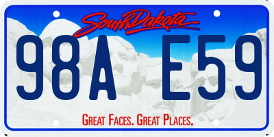 SD license plate 98AE59