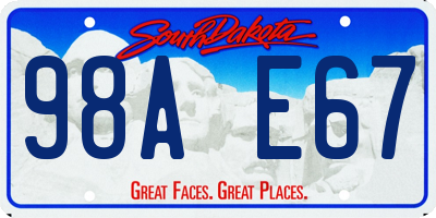 SD license plate 98AE67