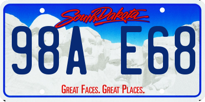 SD license plate 98AE68