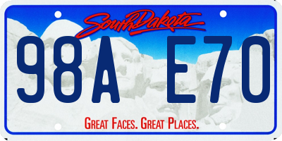 SD license plate 98AE70