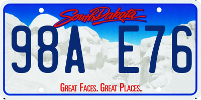 SD license plate 98AE76