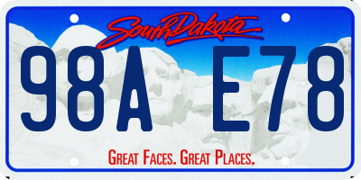 SD license plate 98AE78