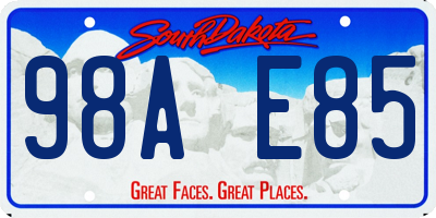 SD license plate 98AE85