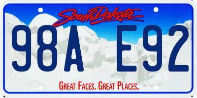 SD license plate 98AE92