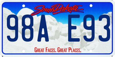 SD license plate 98AE93