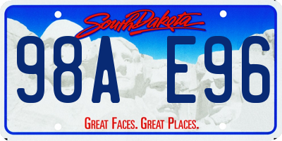 SD license plate 98AE96