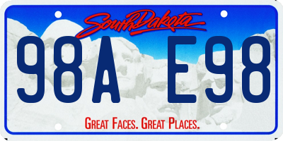 SD license plate 98AE98