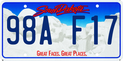 SD license plate 98AF17