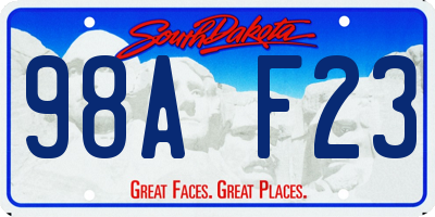 SD license plate 98AF23