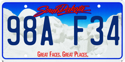 SD license plate 98AF34