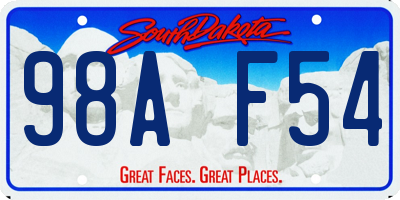 SD license plate 98AF54