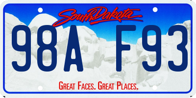 SD license plate 98AF93