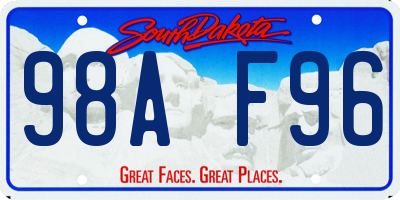 SD license plate 98AF96