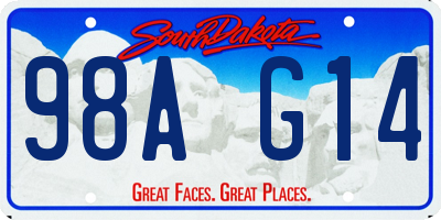 SD license plate 98AG14