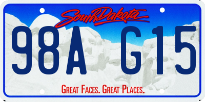 SD license plate 98AG15