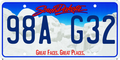 SD license plate 98AG32