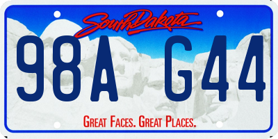 SD license plate 98AG44