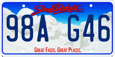 SD license plate 98AG46