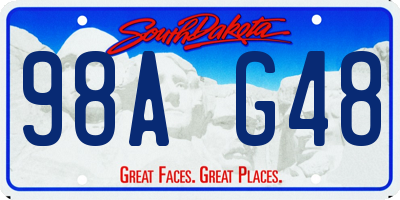 SD license plate 98AG48