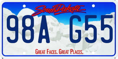 SD license plate 98AG55