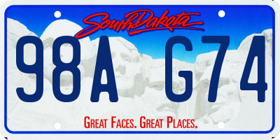 SD license plate 98AG74