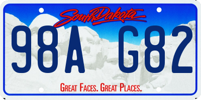 SD license plate 98AG82
