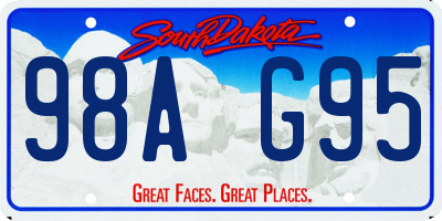 SD license plate 98AG95