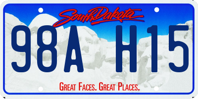SD license plate 98AH15