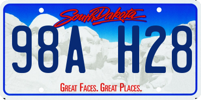 SD license plate 98AH28