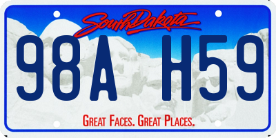 SD license plate 98AH59