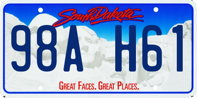 SD license plate 98AH61