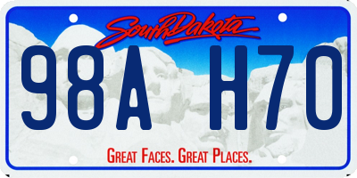 SD license plate 98AH70