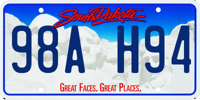 SD license plate 98AH94