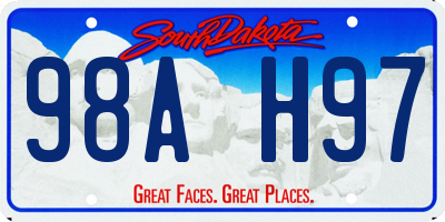 SD license plate 98AH97