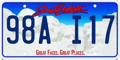 SD license plate 98AI17