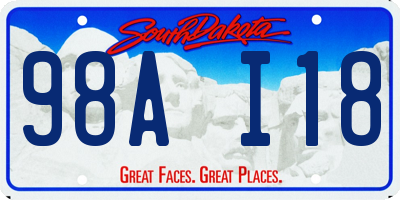 SD license plate 98AI18