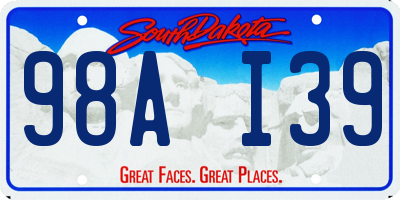 SD license plate 98AI39